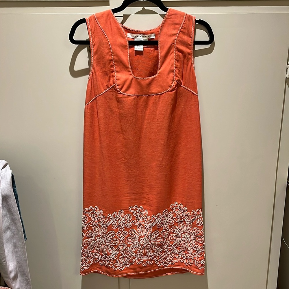 Max Studio linen orange small dress
